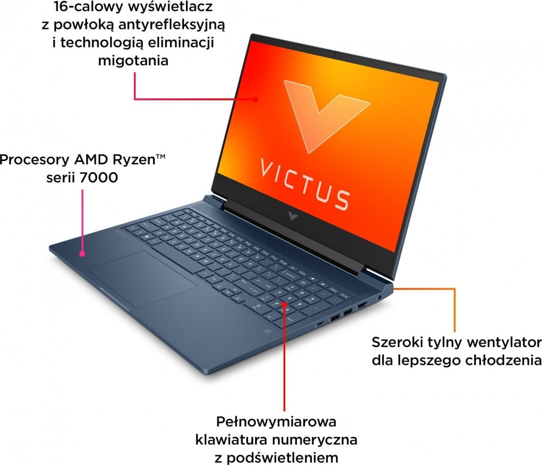 Лаптоп HP NB 16-S0016NW, 16", AMD Ryzen 7 7840HS, 16 GB RAM, 512 GB SSD