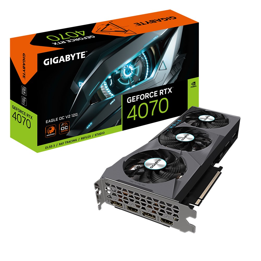 Kartelë grafike Gigabyte EAGLE GeForce RTX 4070 OC V2 12G NVIDIA, 12 GB GDDR6X
