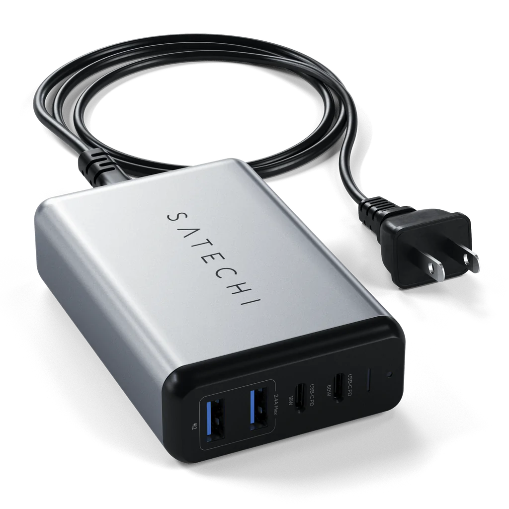 Karikues udhëtimi Satechi DUAL USB-C PD, 75W, i hirtë