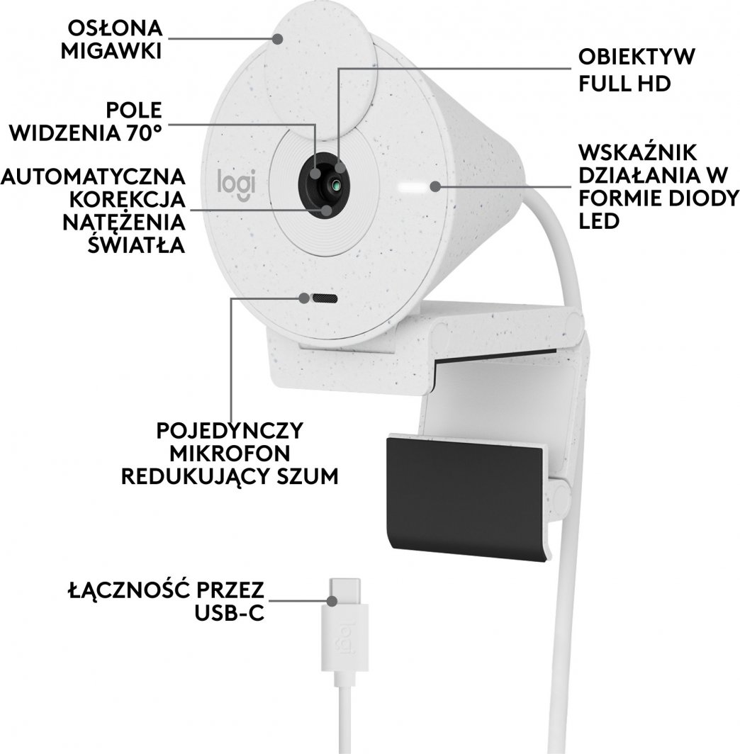 Ueb-kamerë Logitech Brio 300 (960-001442), e bardhë