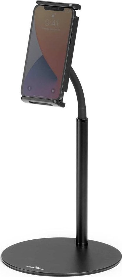 Mbajtëse telefoni dhe tableti Durable TWIST Active Holder, qafë fleksibile, rrotullim 360°, e zezë