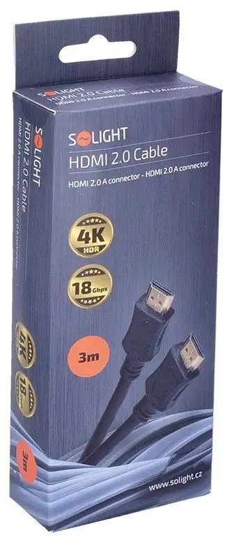 Кабел HDMI Solight SSV1223, 3m, 4K, црн
