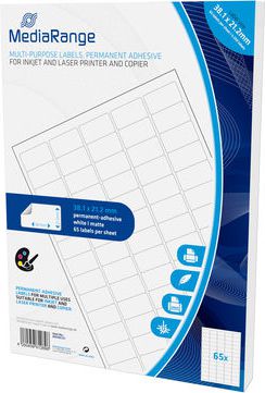 Etiketa vetëngjitëse MediaRange MRINK151, ngjitje e përhershme, 3250 copë, të bardha