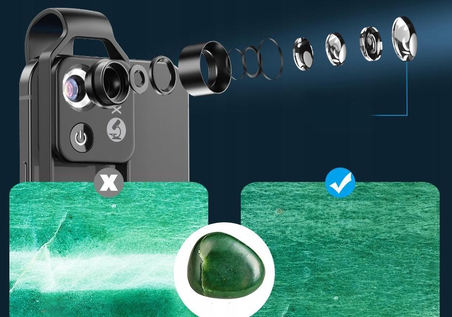 Mikroskop digjital për telefon Apexel APL-MS002, 200x zmadhim, LED, i zi