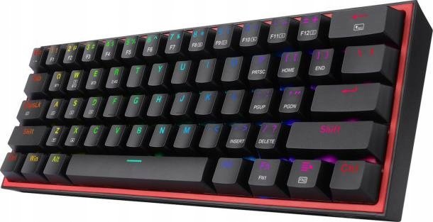 Tastierë mekanike gaming Redragon Fizz Pro, 60%, Bluetooth dhe wireless, RGB, e zezë