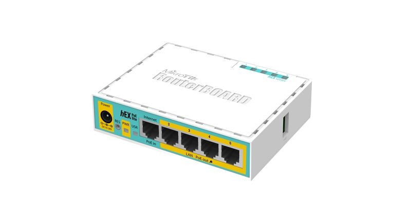 Ruter Mikrotik hEX PoE lite, 5x Fast Ethernet, PoE out, i bardhë