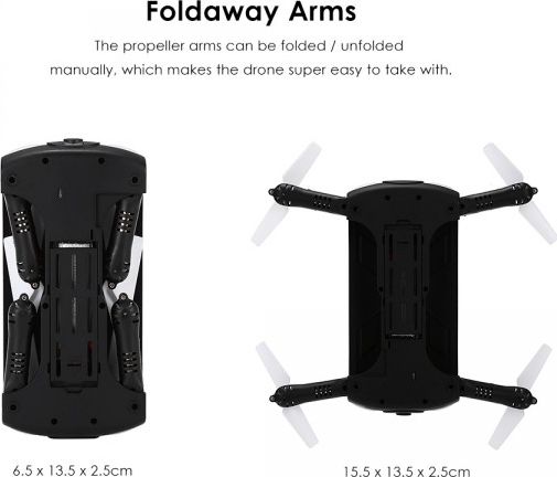 Dron Foldable, WiFi, video HD, 100 m