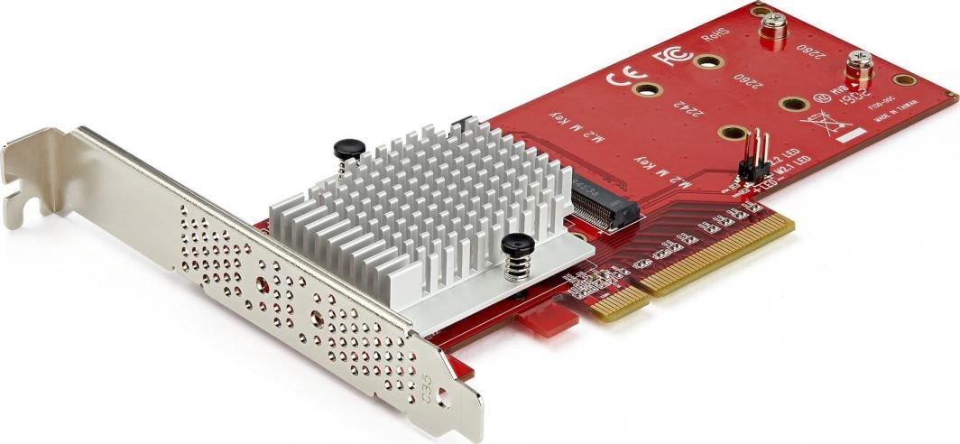 Kartë adaptuese SSD StarTech Dual M.2 PCIe, PCIe 3.0 x8 x16, NVMe AHCI, e zezë