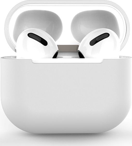 Kuti mbrojtëse Hurtel Case C për AirPods 1/2, silikon, e bardhë