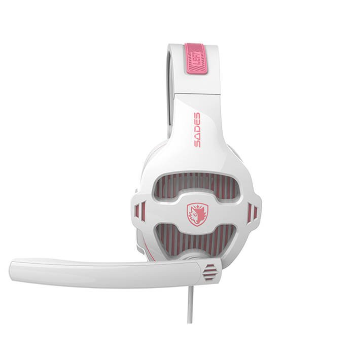 Kufje gaming Sades Ppower SA-726, 3.5mm, me mikrofon, rozë
