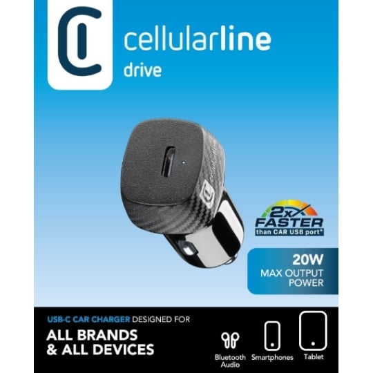 CELLULARLINE USB-C CAR CHARGER 20W BLACK