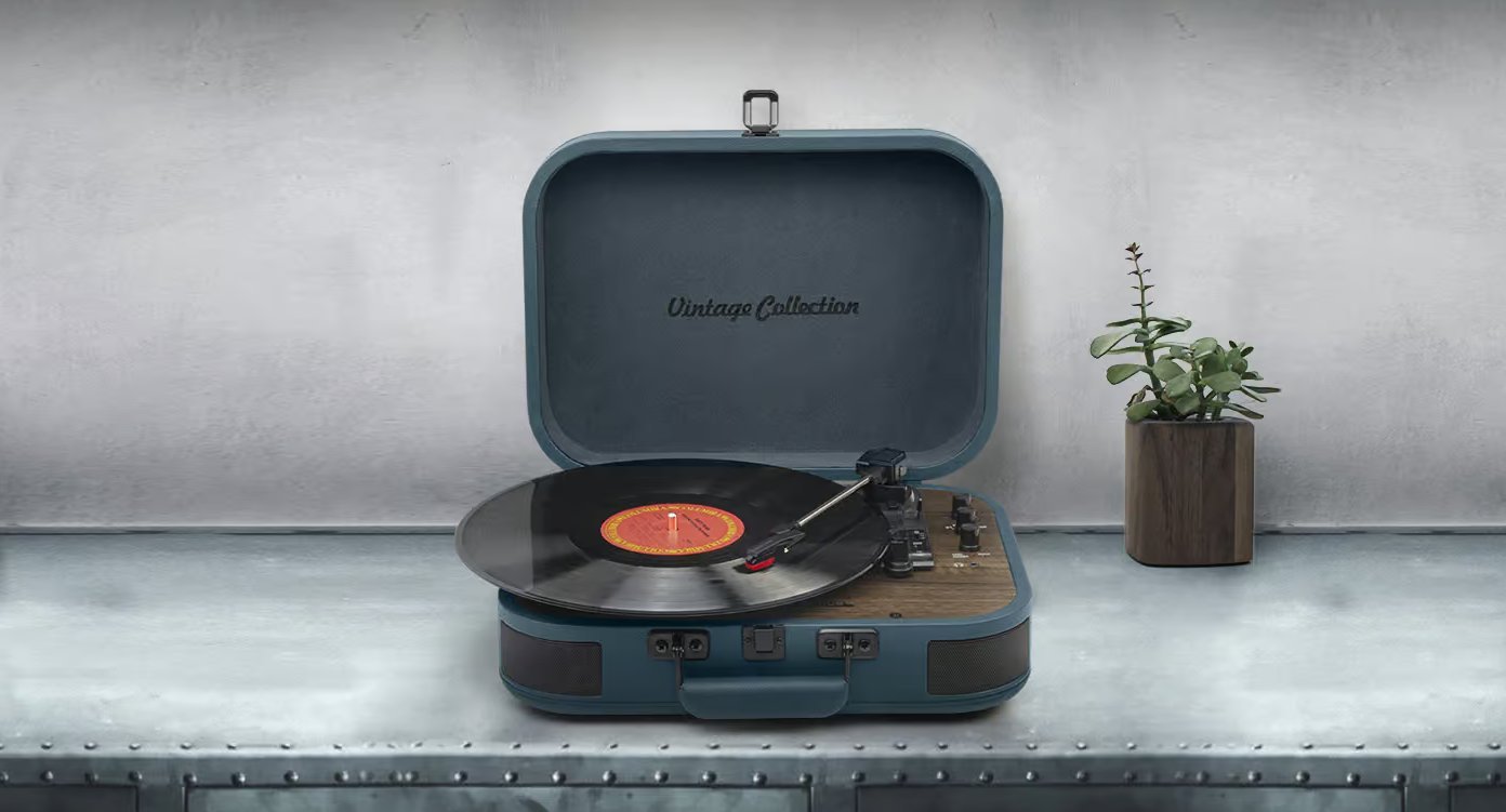 Gramafon Muse MT-201 OB, stereo, USB, AUX IN, kafe