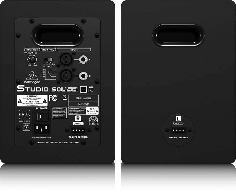 Altoparlantë studio Behringer STUDIO 50USB, 150W, 5" Woofer, USB, të zi