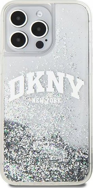 Mbulesë telefoni DKNY Liquid Glitter Big Logo për iPhone 15 Pro 6.1", TPU PC, e bardhë