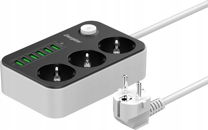 Shirit rryme Energizer EPB2500W01EU, 4x AC, 4x USB A, 2m, i bardhë