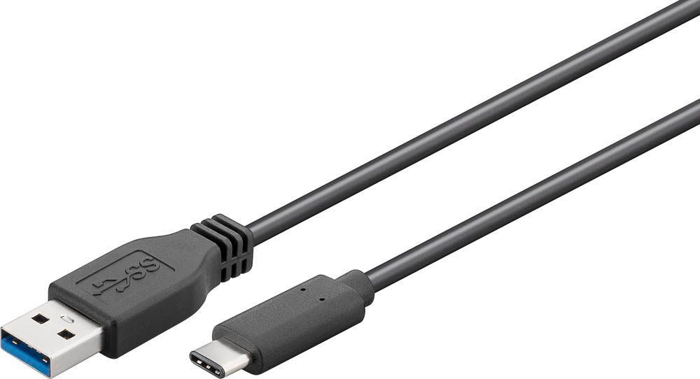 Kabllo Goobay USB-A - USB-C, 1m, e zezë