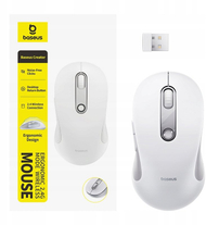 Maus wireless Baseus F02, USB 2.4GHz, ergonomik, i bardhë