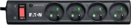Kabllo vazhduese Eaton 4 FR, 4x priza, 10A, çelës, i zi