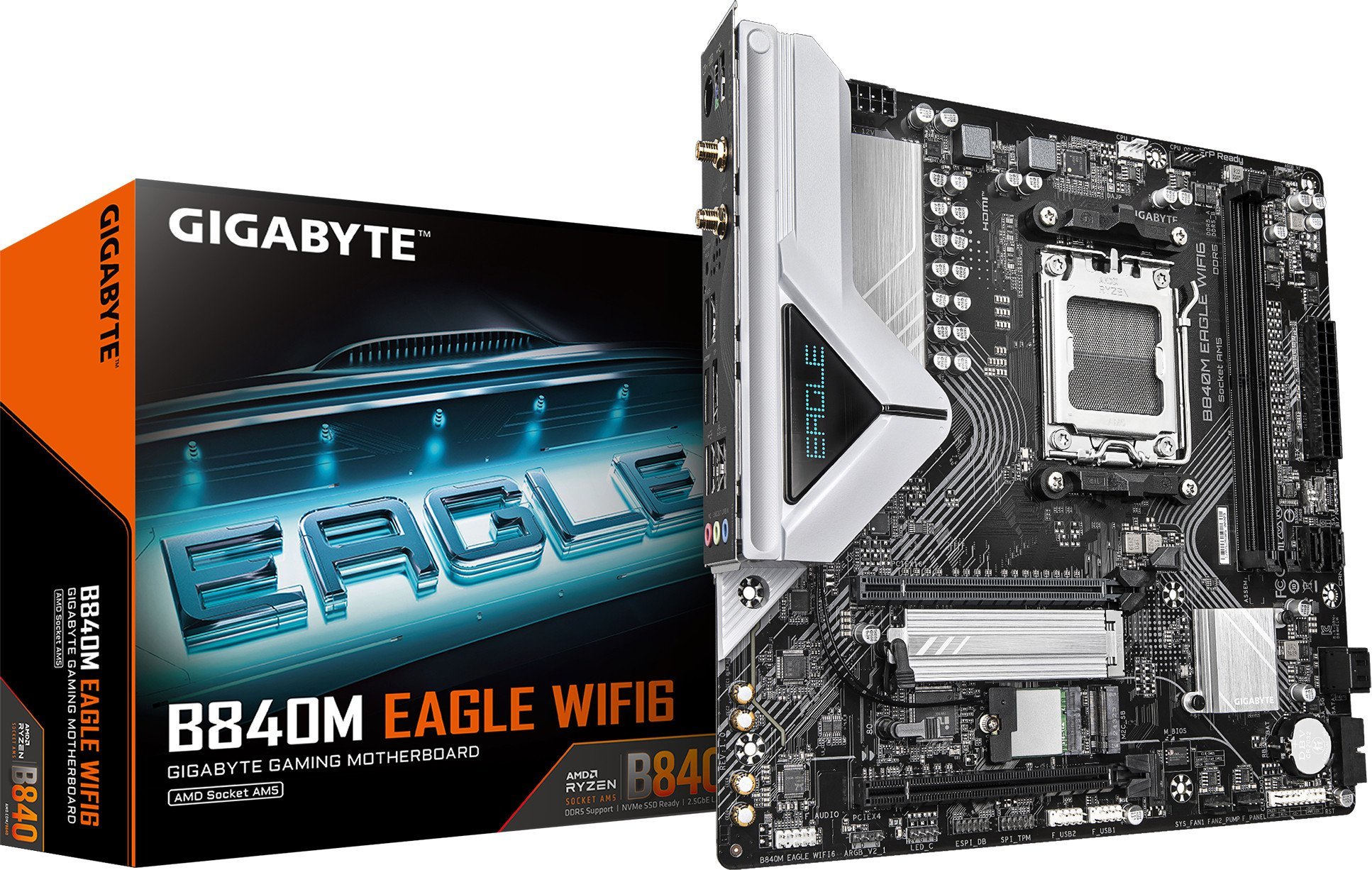 Pllakë amë Gigabyte B840M Eagle WiFi 6, DDR5, AM5, e zezë