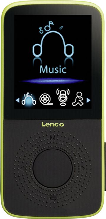 MP3 player Lenco PODO-153LM, 4GB, pedometër, jeshile e zezë