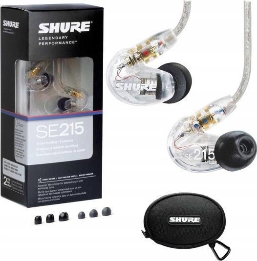 Kufje in ear Shure SE215 Pro, me kabllo, izolim zëri, transparente