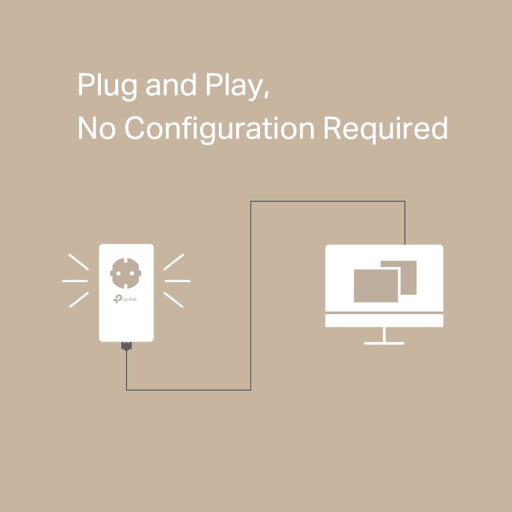 Adapter powerline TP-Link TL-PA7017P KIT, 1000 Mb/s, port gigabit, me prizë të integruar