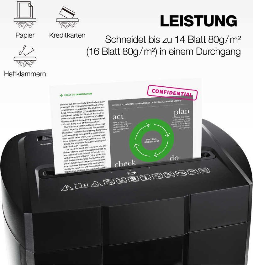 Shredder letre Peach PS500-70OP, 14 fletë, 18L, i zi