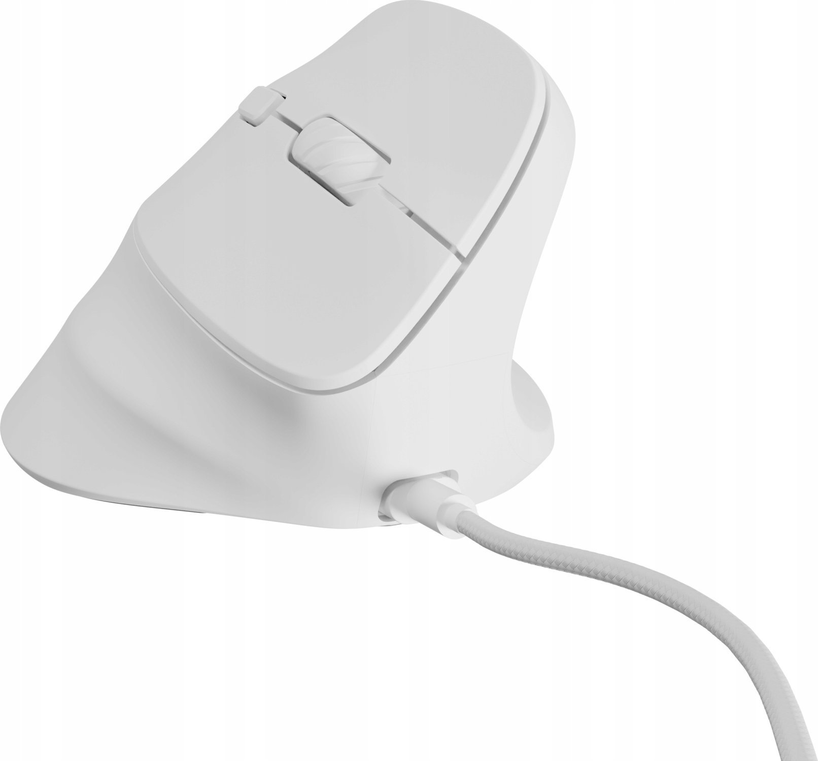 Mouse vertikal Natec Crake 2 Pro, 12800DPI, me kabllo, i bardhë