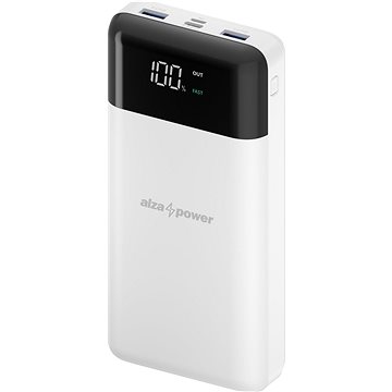Power bank AlzaPower Parade, 30000 mAh, Power Delivery 18W, бел