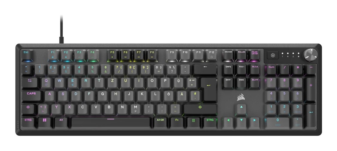 Tastierë për lojëra Corsair K70 RGB CORE, QWERTZ, e hirtë
