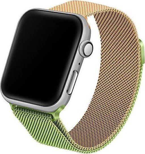 Rrip çeliku për Apple Watch Steel Collection, 38/40/41mm, mbyllje magnetike, jeshile ari