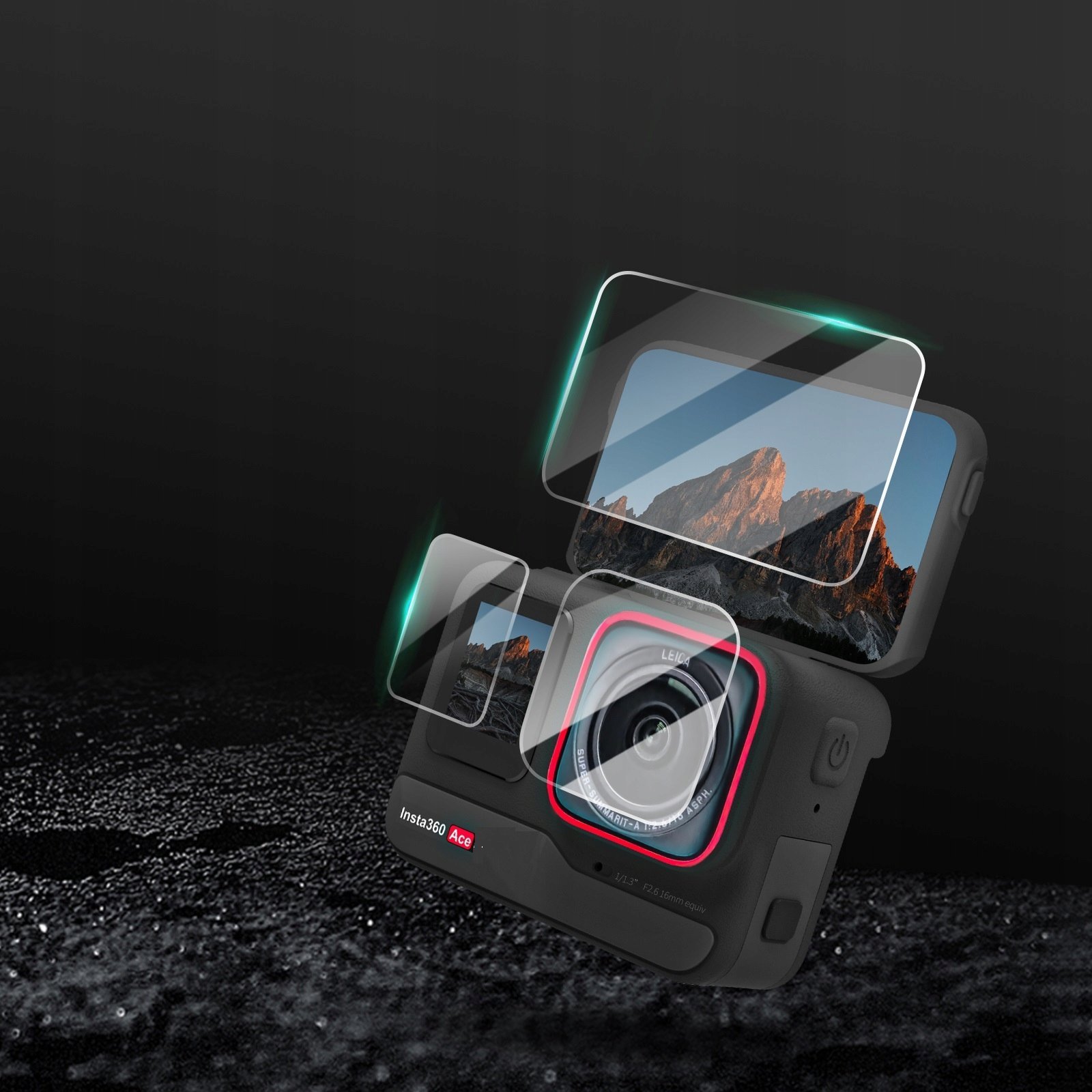 Set mbrojtës SunnyLife për Insta360 Ace, kapakë lente dhe ekran LCD, transparent