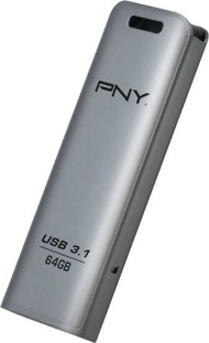 Pendrive PNY Technologies Elite Steel 3.1 (FD64GESTEEL31G-EF), 64GB, USB 3.2 Gen 1, i hirtë