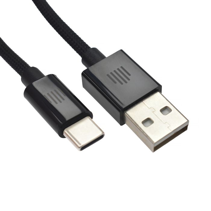 Dviced Cable USB-A To USB-C Nylon Textile 1,25M, Black