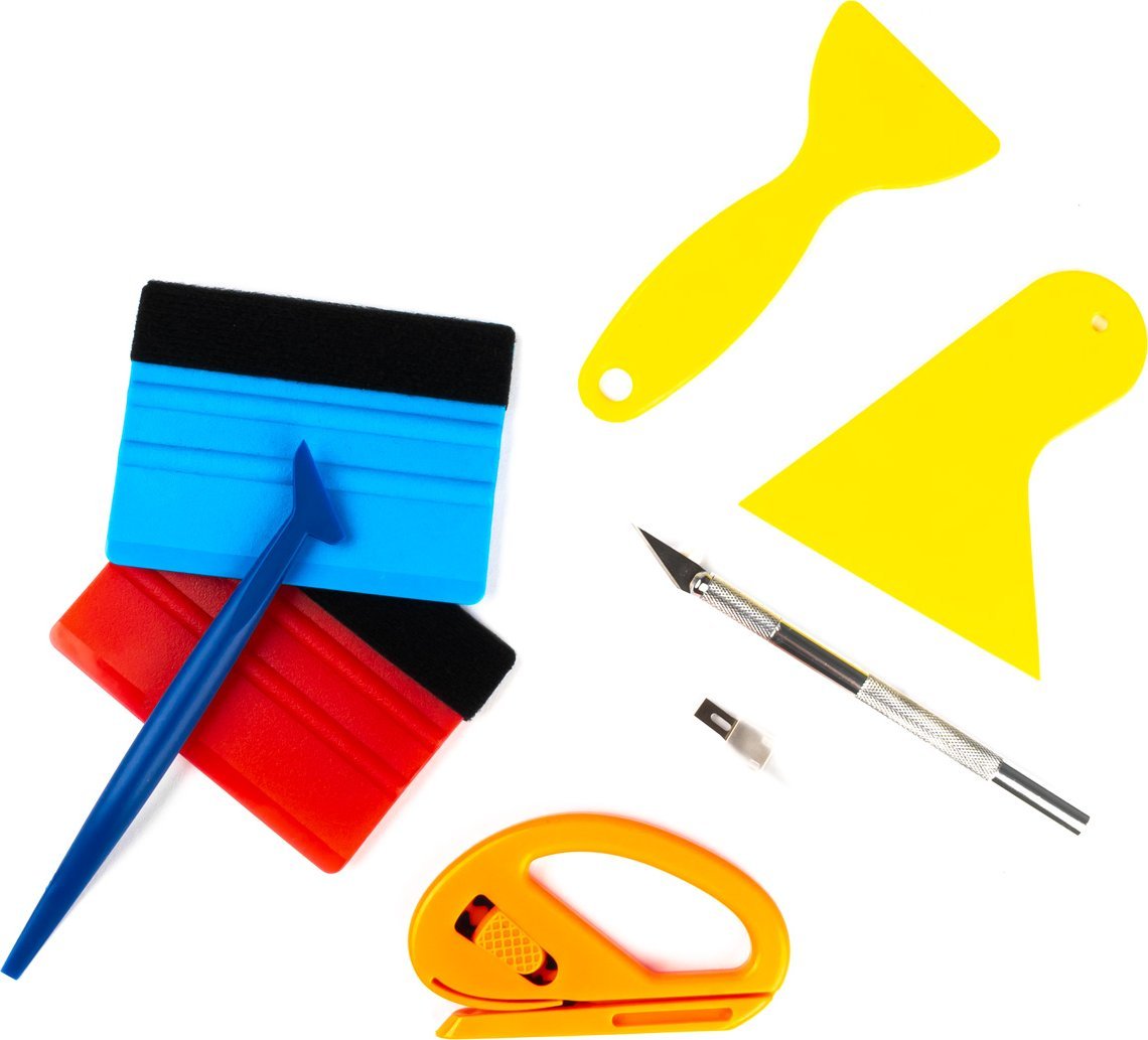 Set veglash për karocheri AMiO Car Wrapping Tools Squeegee, 12 pjesë, për aplikim folie