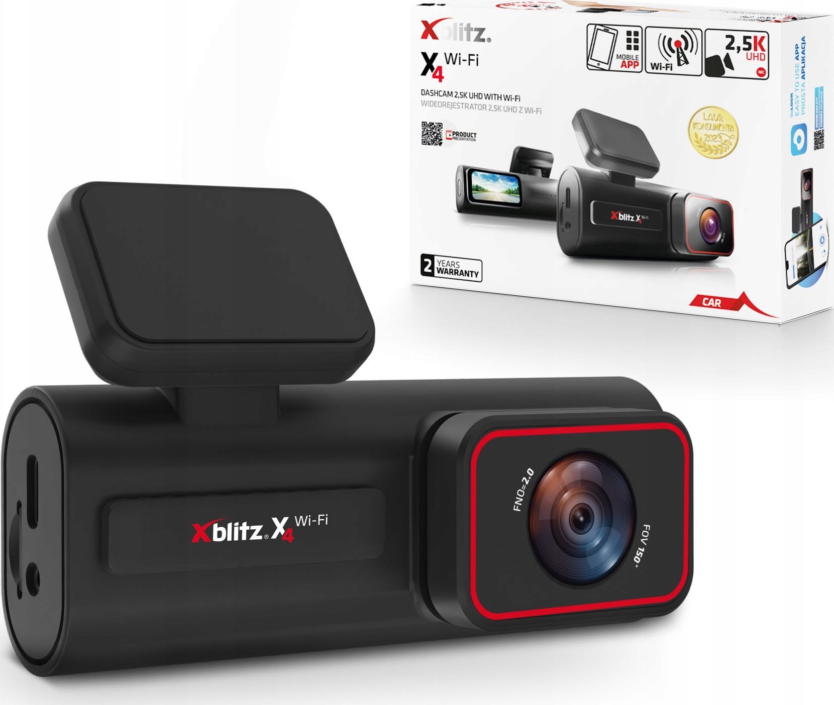 Kamerë makinës Xblitz X4 WiFi Dash Cam, 1.5", 1440p, e zezë