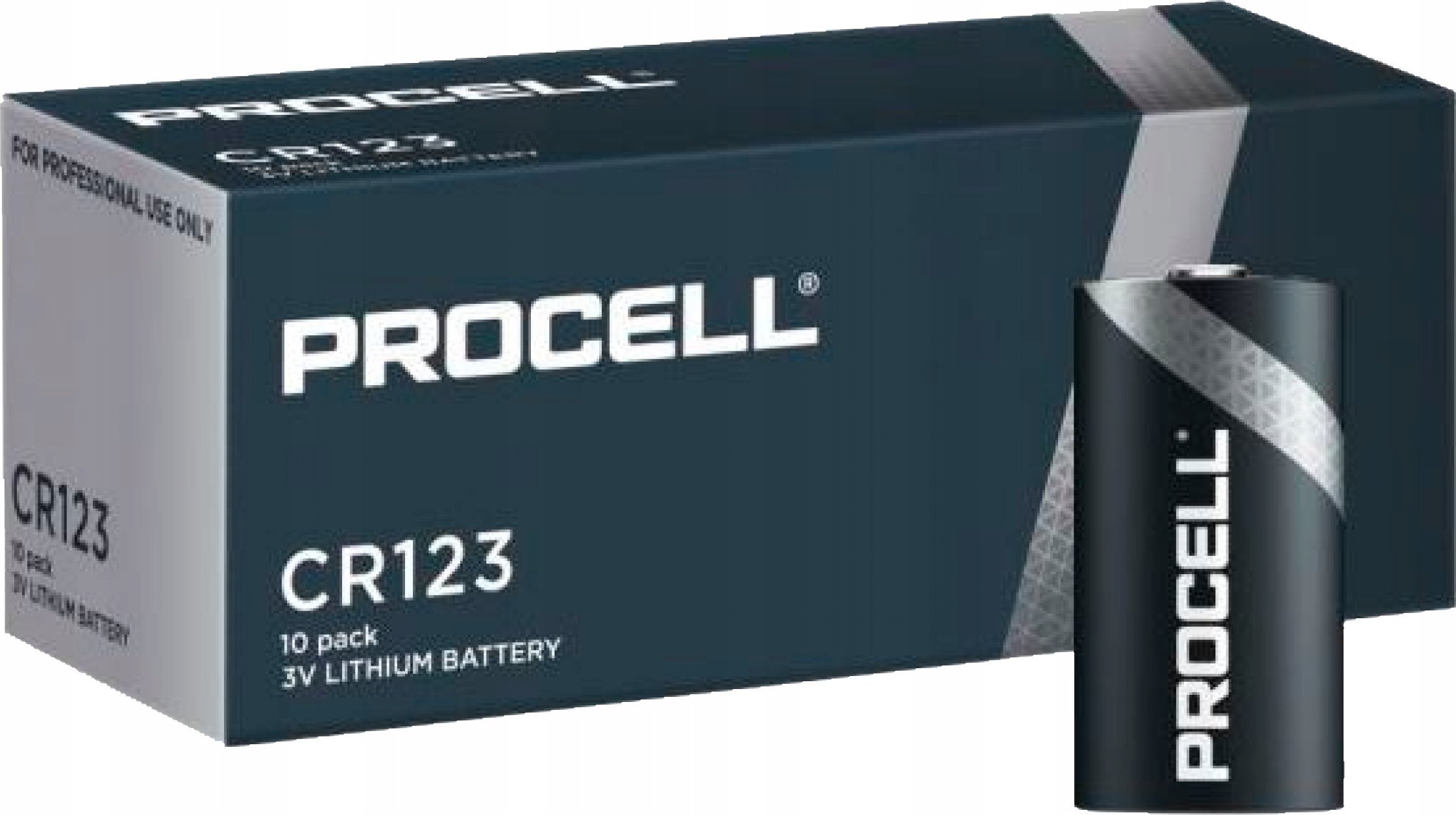 Bateri litium Procell CR123A, 3V, cilindrike, gri