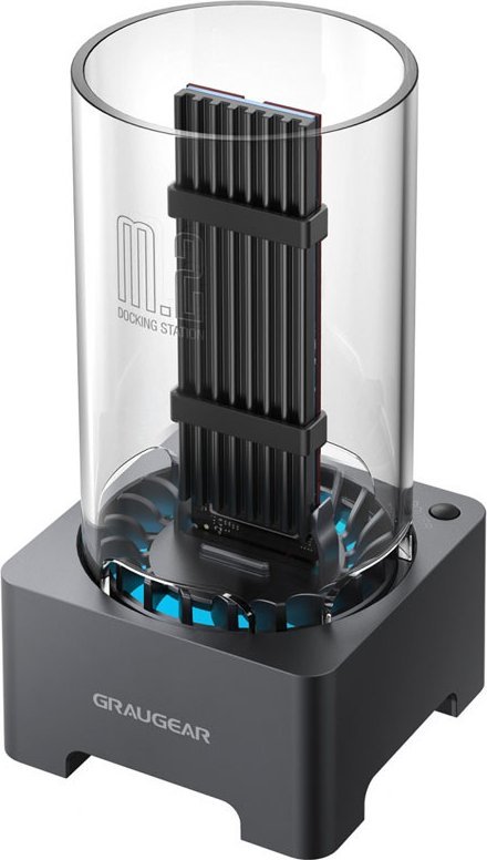 Doking stacion Graugear Docking Station për SSD M.2 NVMe, PCIe 3.0 SATA, me ftohës dhe ventilator