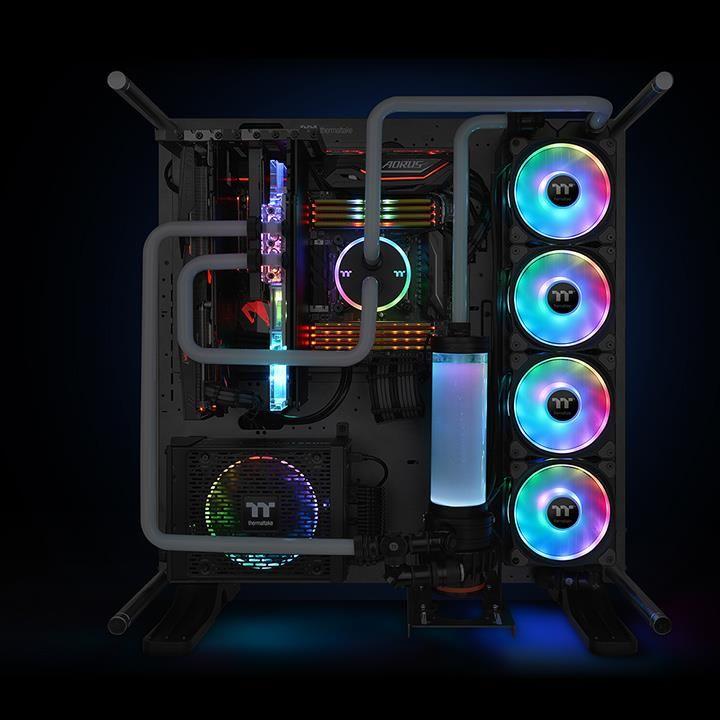 Set 3 ftohës 120 mm + Hub Thermaltake Riing Duo 12 RGB