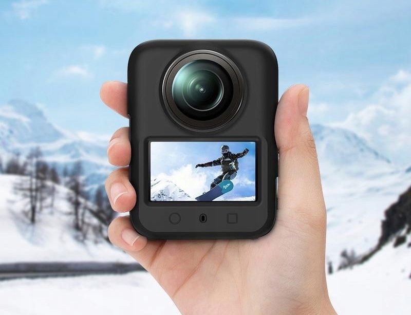 Mbulesë silikoni për kamerë DJI Osmo 360 PULUZ PU783B, me kapak lente, e zezë