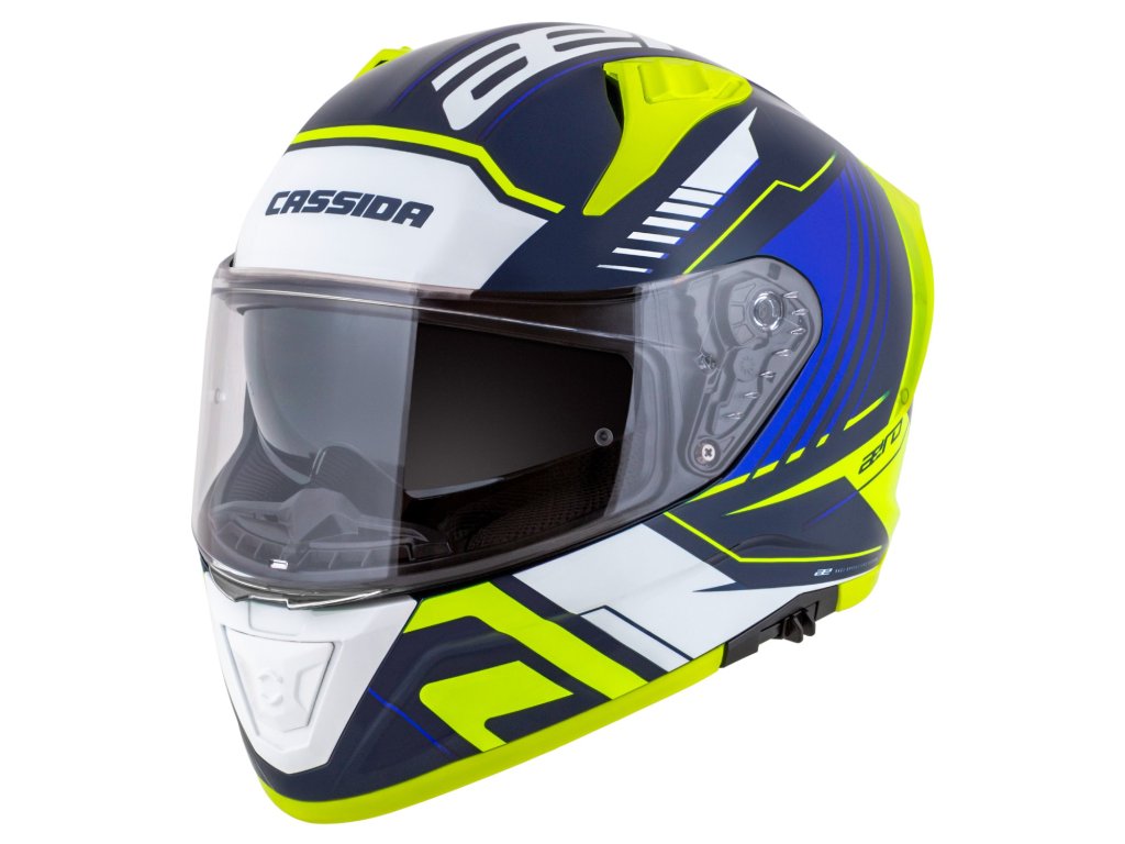 Кацига мото Cassida Aero Drome, целосно лице, поликарбонат, црна