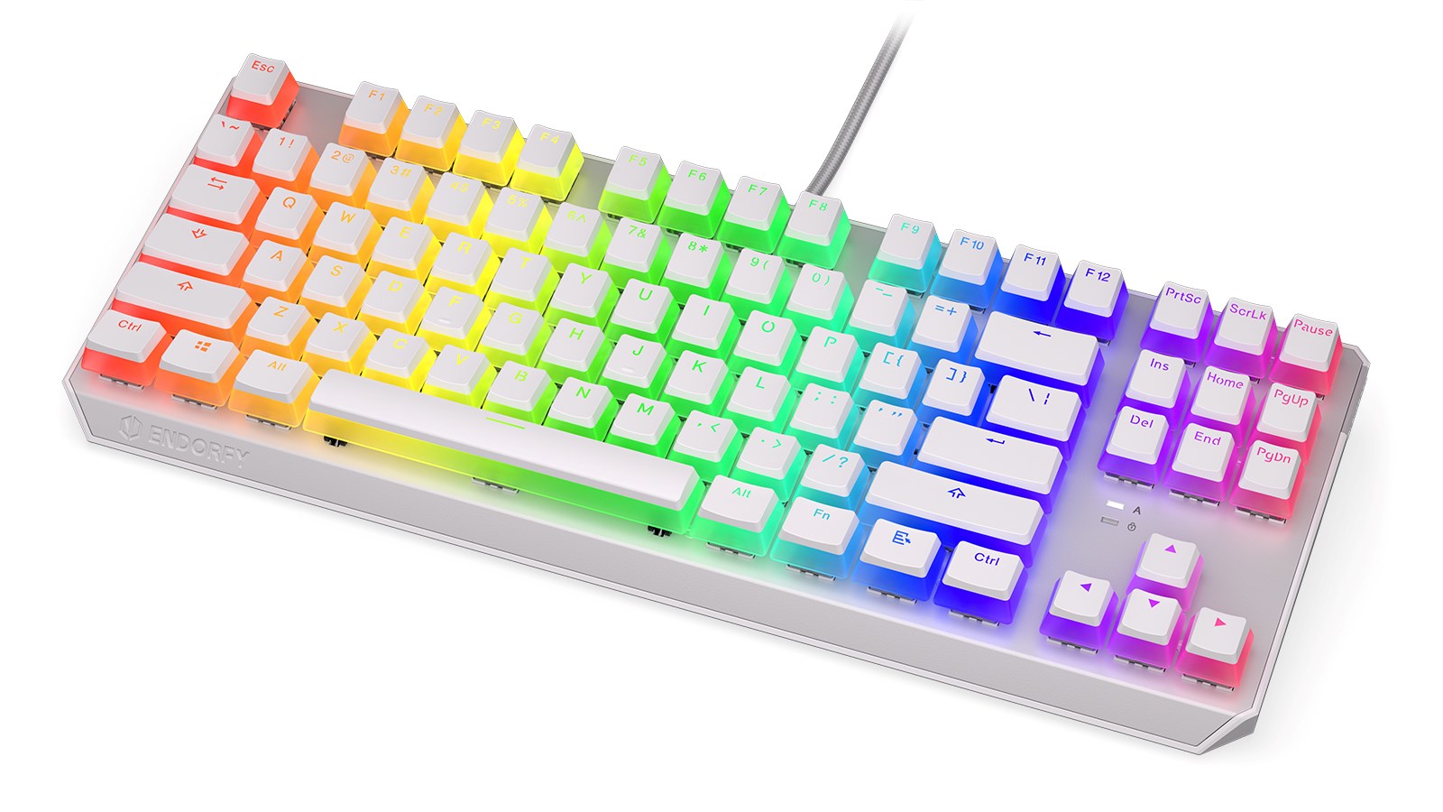 Tastierë mekanike Gaming Endorfy THOCK TKL OWH P, USB, Kailh Blue, RGB, e bardhë