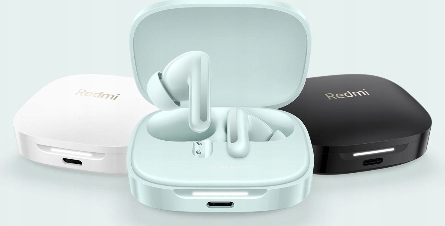 Безжични слушалки Redmi Buds 6, со кутија за полнење, корално зелени