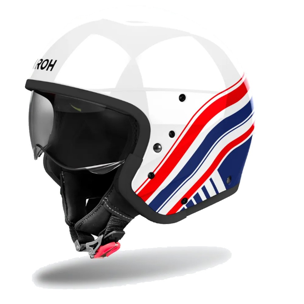Модуларен шлем Аирох J 110 Eon, Composite Carbon, големина S, бело сино црвен