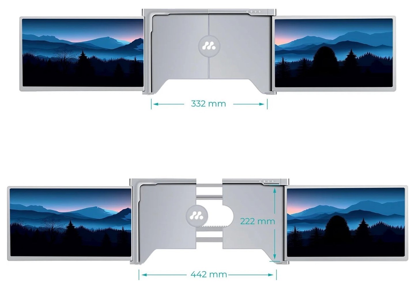 Monitor Misura 3M1500S1 Dual portativ, 15", 1920 x 1080, i argjendtë