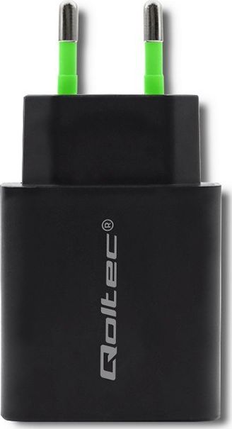 Karikues rrjeti Qoltec 51713, 1x USB A 1x USB C, 3A, i zi