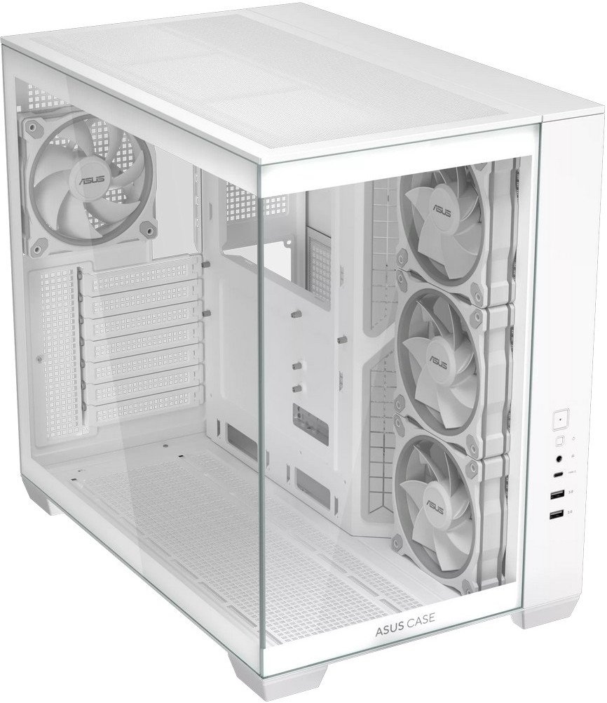 Kase gaming Asus A32 Plus, ATX, dual chamber, ARGB, e bardhë