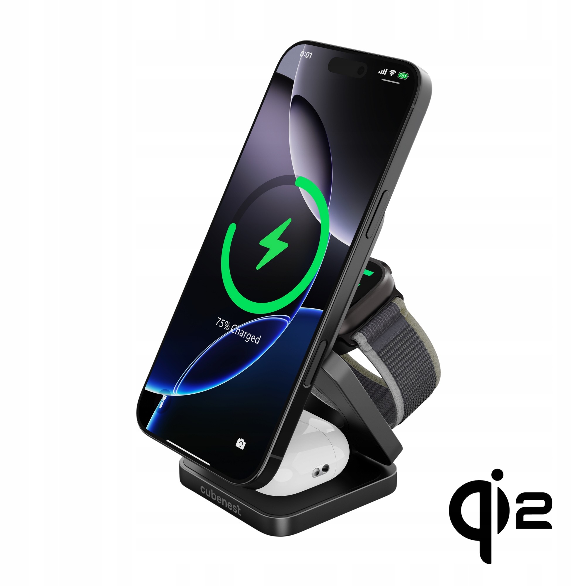 Karikues pa tel 3n1 SQ312 Pro, Qi2, MagSafe, i zi