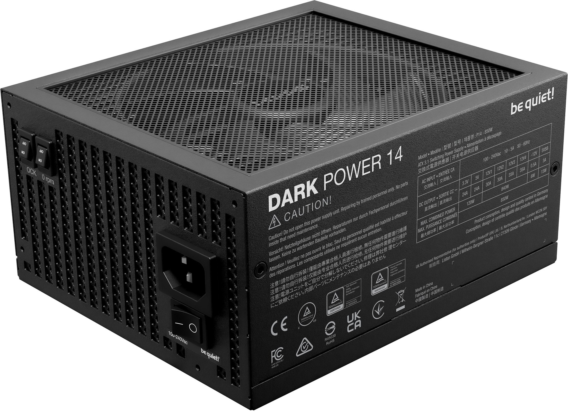 Furnizues energjie Be Quiet Dark Power 14, 850W, 80 Plus Titanium, ATX, i zi