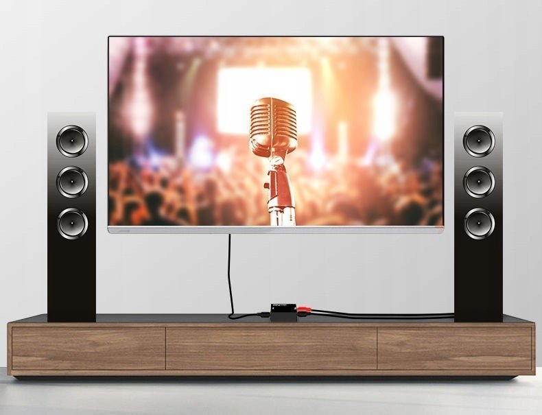 Konvertues audio Mozos VICTOR-2, Toslink/SPDIF në 2x RCA, me adaptor, i zi